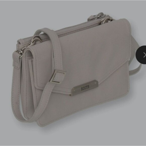 ROOTS | leather crossbody bag gray - Picture 1 of 5